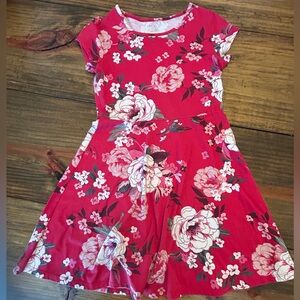 ✨Place Red Floral Kids Dress